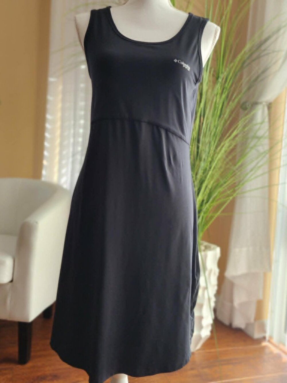 Columbia PFG Black Sleeveless Performance Dress Mesh Back Size M